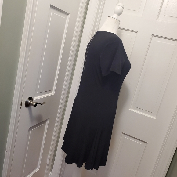 Michael Michael Kors Black A-Line Stretchy Knit Dress, Size Large S/S - Picture 3 of 9
